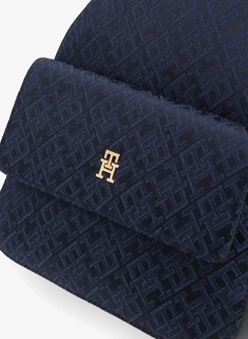 Tommy Hilfiger Blue Mono TH Monogram Jacquard Backpack for Women | Best Price UAE