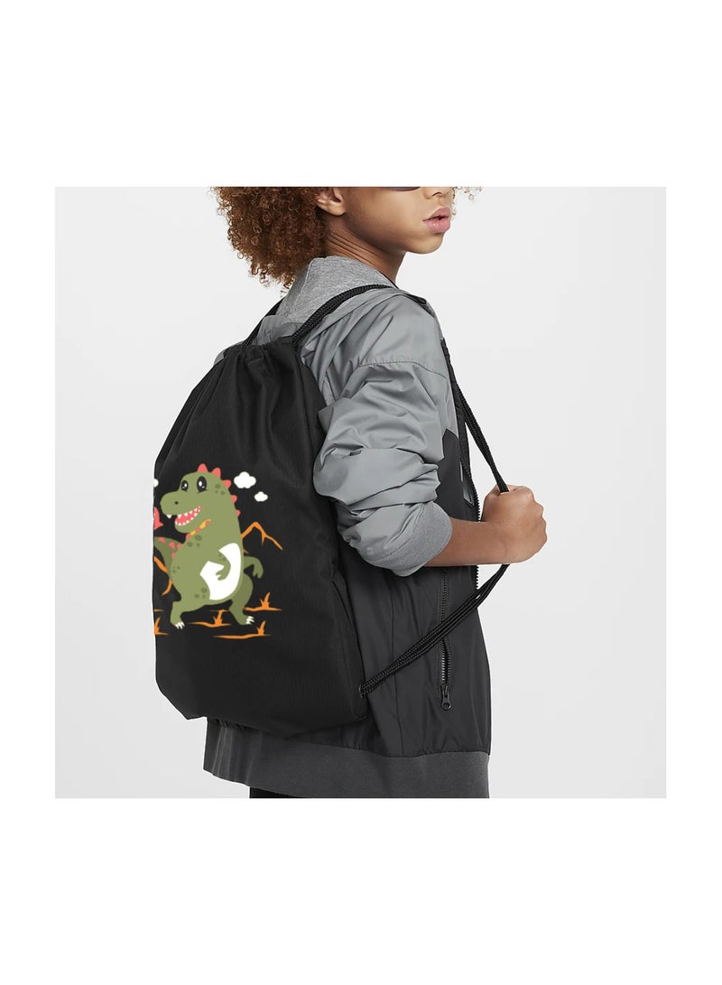 PRINTSHOP4ME Pack Of 3 Drawstring Bags With Dino Design For Boys-Durable Sports Backpack For Kids,Great For School And Everyday Use,Lightweight With Dino Print For Everyday Use - Image 5