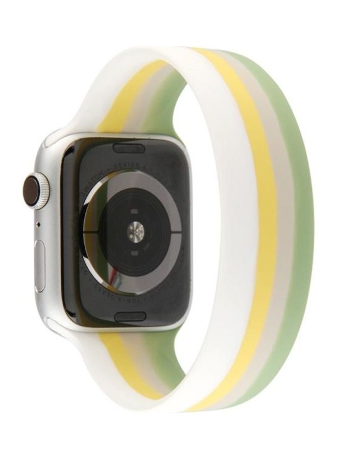 NIBEMINENT Rainbow Silicone Strap Watchband For Apple Watch Series 7/6/SE/5/4/3/2/1 41/40/38mm, Length: M 135mm Multicolour - Image 3