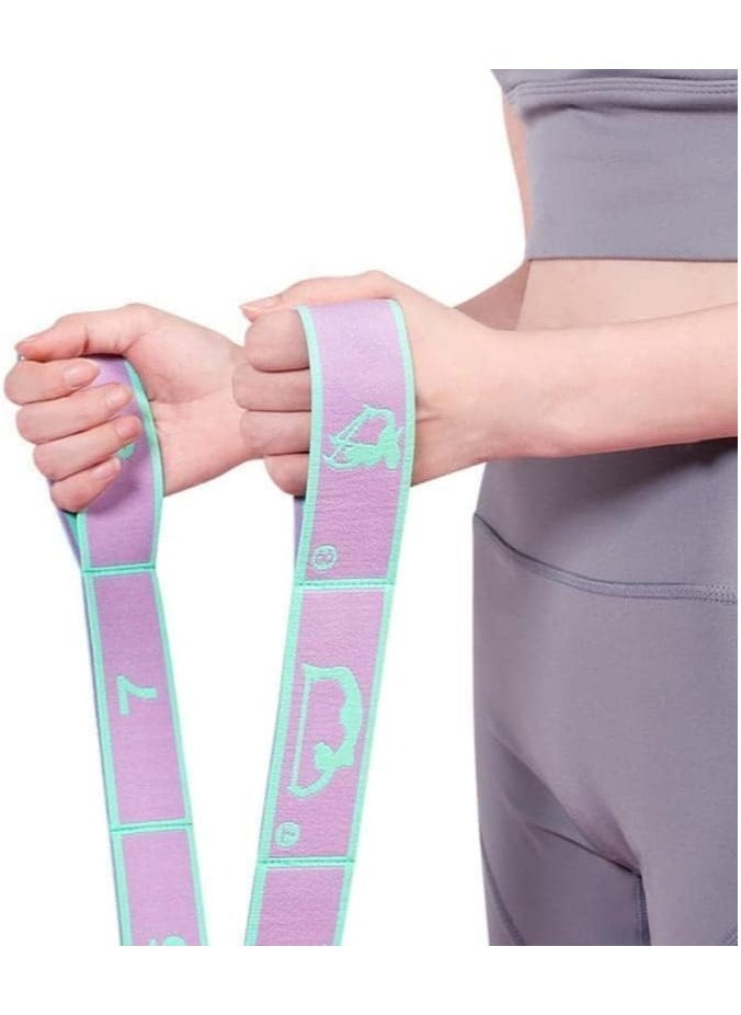 SportQ Workout Elastic Band with 8 Loops for Yoga, Physical Therapy, Dance, Fitness, Stretching Assist - Light Resistance Band for Strength and Flexibility Training  - Image 3