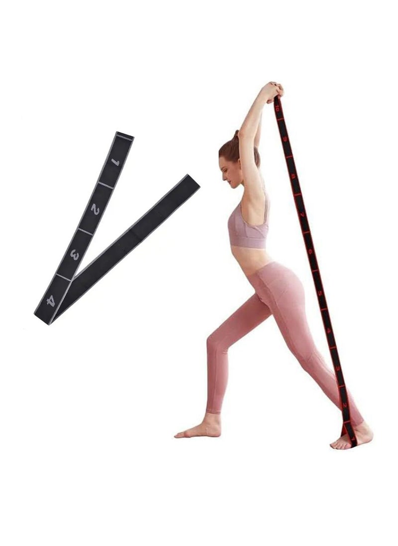 SportQ Workout Elastic Band with 8 Loops for Yoga, Physical Therapy, Dance, Fitness, Stretching Assist - Light Resistance Band for Strength and Flexibility Training  - Image 1