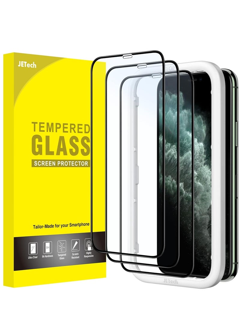 جي تيك واقي شاشة بتغطية كاملة لهاتف Iphone 11 Pro Max Iphone Xs Max 6.5 بوصة ذو حافة سوداء من الزجاج المقسى مع حافظة أدوات سهلة التركيب صديقة للبيئة عالية الدقة 3 عبوات - Image 1