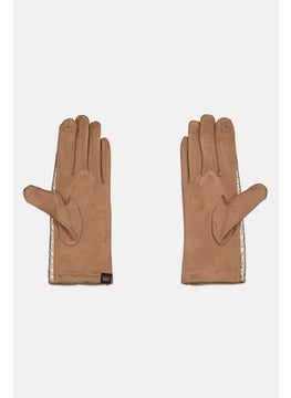 Justin Gregory Women 1 Pair Flower Quilted Puffer Gloves, Gold  - Image 2