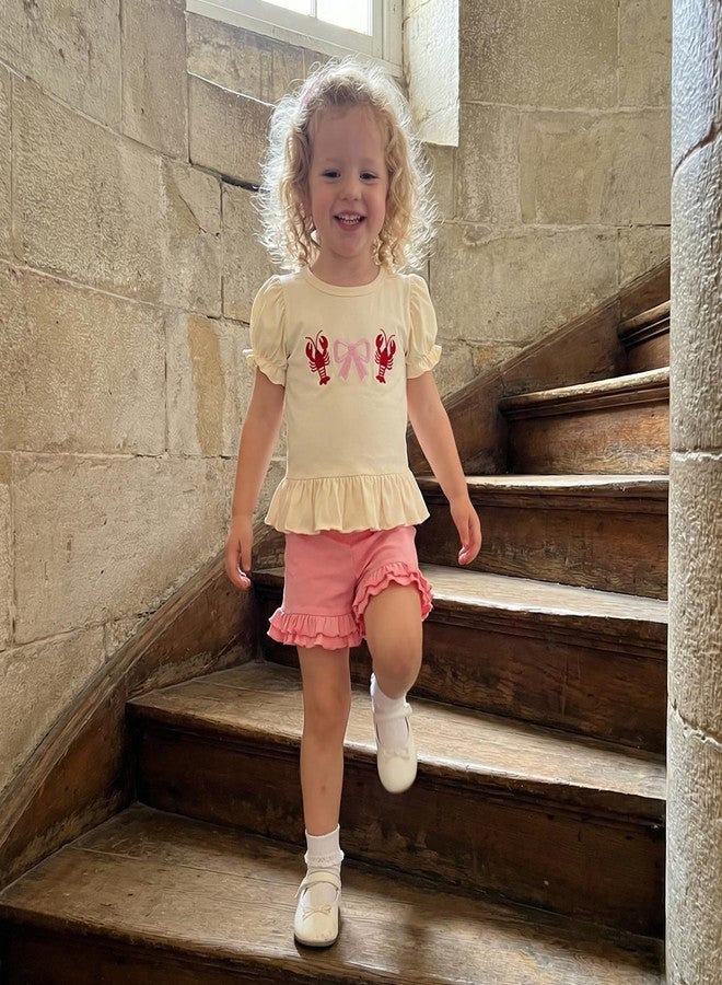 SAYOO Baby Girls Matching Sister Outfit Funny Crawfish Boil Letter Print Tassel T-shirt Crayfish Bloomer Shorts/Flared Pant (Red Bloomer, 12-18 Months) - Image 4