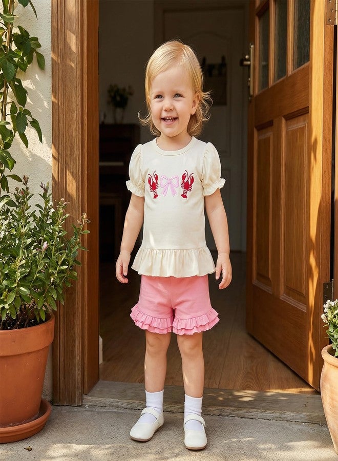 SAYOO Baby Girls Matching Sister Outfit Funny Crawfish Boil Letter Print Tassel T-shirt Crayfish Bloomer Shorts/Flared Pant (Red Bloomer, 12-18 Months) - Image 5