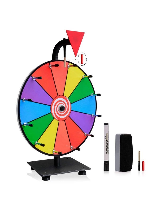 iElyiEsy 12 Inch Spinning Wheel For Prizes 12 Slots Spinner With Stand, Dry Erase Marker And Eraser For Trade Show Carnival Party Pub Fortune Game - Image 1
