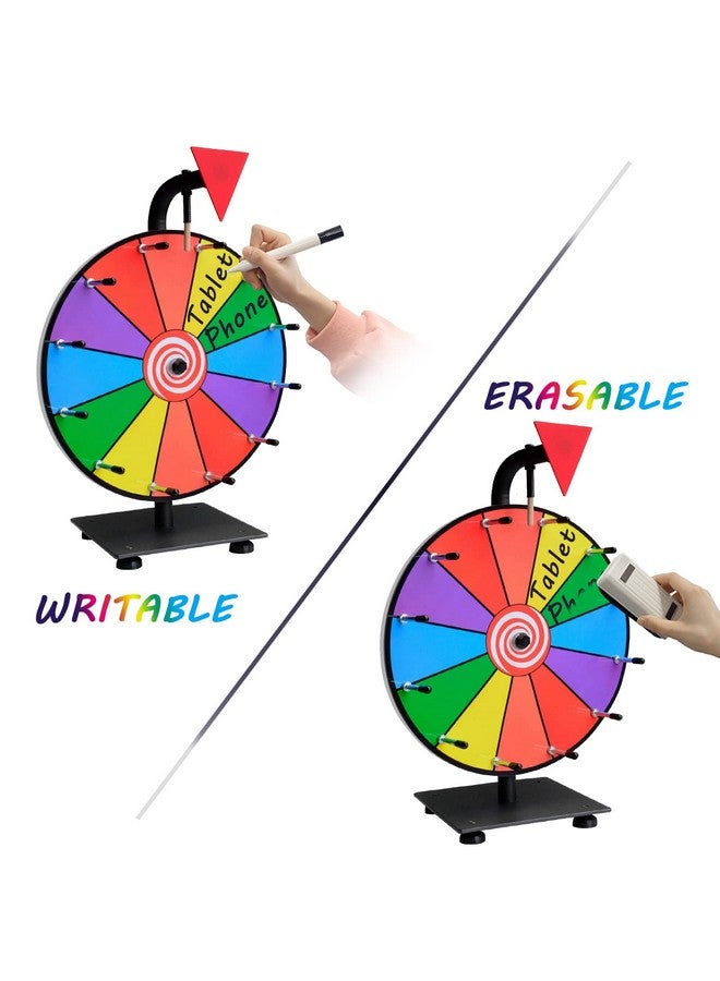 iElyiEsy 12 Inch Spinning Wheel For Prizes 12 Slots Spinner With Stand, Dry Erase Marker And Eraser For Trade Show Carnival Party Pub Fortune Game - Image 3