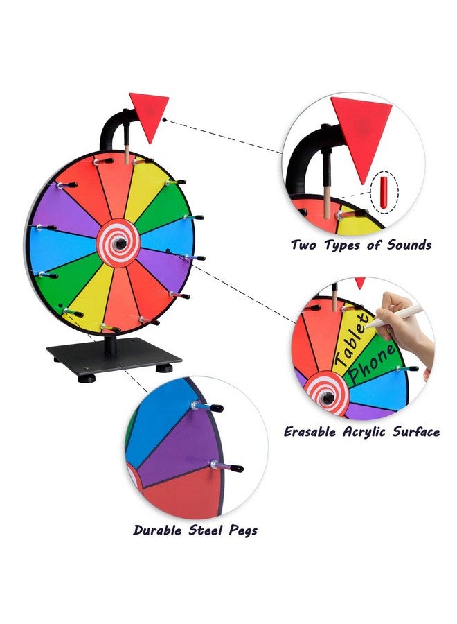 iElyiEsy 12 Inch Spinning Wheel For Prizes 12 Slots Spinner With Stand, Dry Erase Marker And Eraser For Trade Show Carnival Party Pub Fortune Game - Image 4