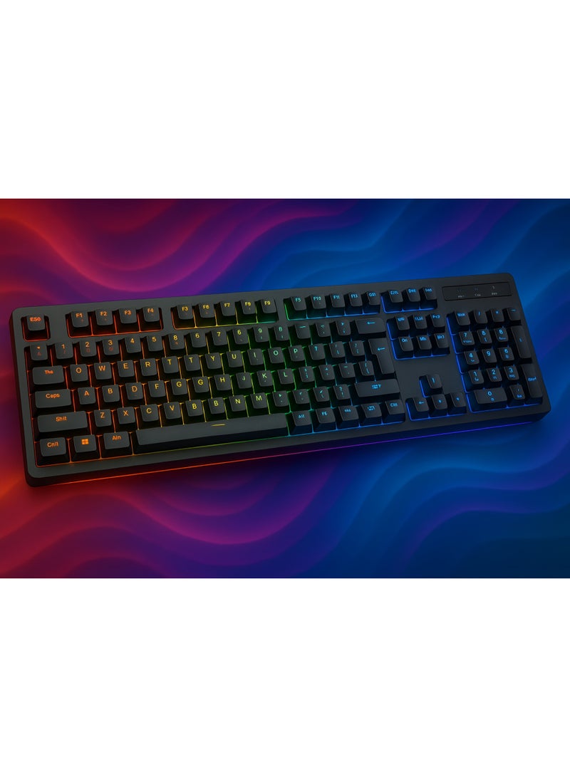 K101 Mechanical RGB Gaming Keyboard with Magnetic Palm Rest, Outemu Switches, Pudding Buttons, 12 Lighting Modes, 104 Keys, 50 Million Keystroke Lifespan - Image 2