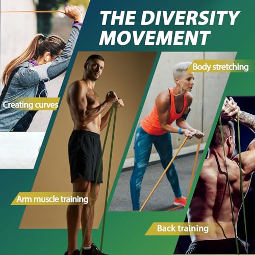 LEEKEY Resistance Bands, Exercise Bands with Handles,Pull Up Assist Bands - Bands for Working Out,Band for Men and Women Fitness Training, Physical Therapy,Home Workouts - Image 4