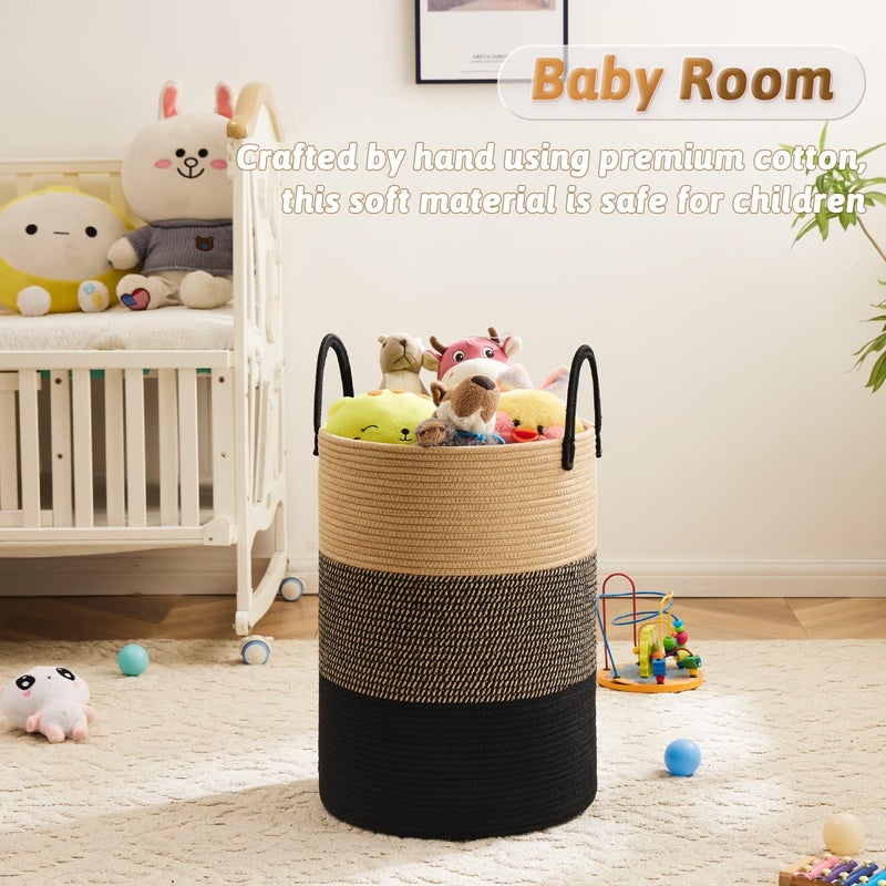Artfeel Laundry Basket,Woven Cotton Rope Laundry Hamper,60L for Decorative Storage of Dirty Clothes,Toys and Blankets in Bathroom,Bedroom and Living Room - Image 3