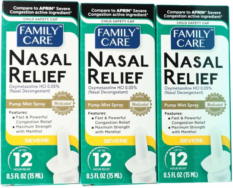 ASSURED Nasal Relief Spray Pump Mist Antidrip Severe Congestion Oxymetazoline HCI 12 Hours 3 Pack by Assured - Image 2