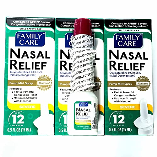 ASSURED Nasal Relief Spray Pump Mist Antidrip Severe Congestion Oxymetazoline HCI 12 Hours 3 Pack by Assured - Image 1