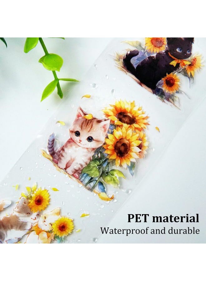 AuriicLeaf Blooming Sunflower PET Tape Set, 6 Rolls of Pre-Cut Floral Stickers for Journaling, Scrapbook Supplies, DIY Crafts, and Decorative Art - Image 4