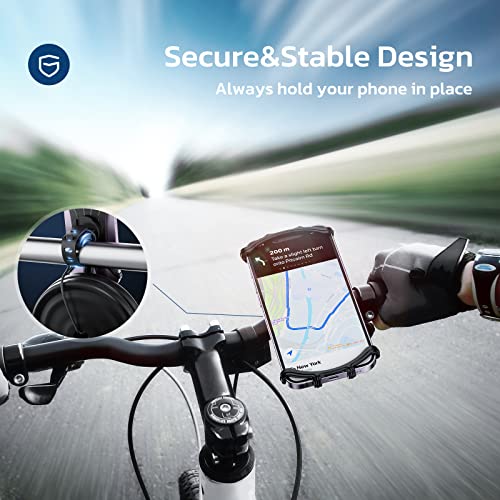VUP Bike Phone Mount, Universal Bike Cell Phone Holder, 360° Rotatable, Silicone Bicycle Phone Mount Compatible with iPhone 15/14/13/Pro Max/Pro/mini/12/11/Xs/Max/Xr/X/7/8/Plus, 4.0''~6.7'' Cellphones - Image 3