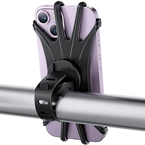VUP Bike Phone Mount, Universal Bike Cell Phone Holder, 360° Rotatable, Silicone Bicycle Phone Mount Compatible with iPhone 15/14/13/Pro Max/Pro/mini/12/11/Xs/Max/Xr/X/7/8/Plus, 4.0''~6.7'' Cellphones - Image 1