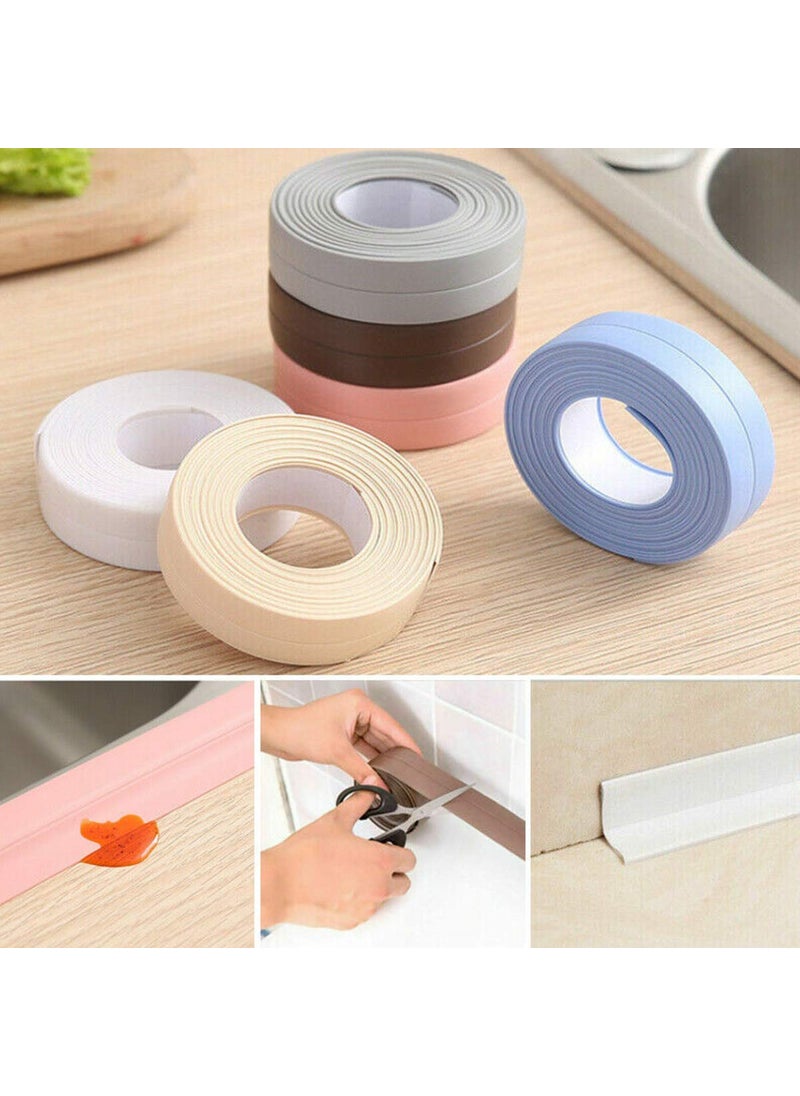 pepplo pepplo Caulk StripTub Caulking Tape PVC SelfAdhesive Waterproof Sealing Tape for Kitchen Sink Toilet Bathroom Shower and Bathtub Floor Wall Edge Protector Brown Set of 1PCS  - Image 2