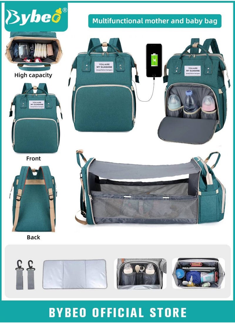 Bybeo - Baby Diaper Bag Backpack, Multifunction Diapers Changing Station for Boys Girls Outdoor and Travel, Infant Gifts, Large Capacity, 900D Oxford, USB Port, Waterproof - Image 1