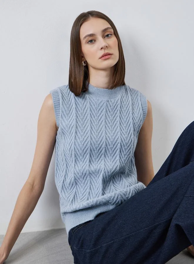 ستايلي فيست فليس محبوك بلا أكمام