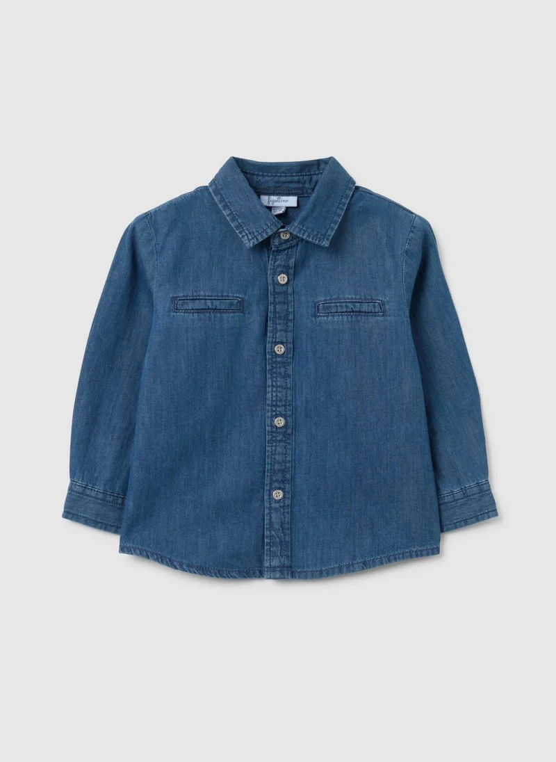 Ovs CHILDREN'S DENIM SHIRT IN PURE COTTON, REGULAR FIT