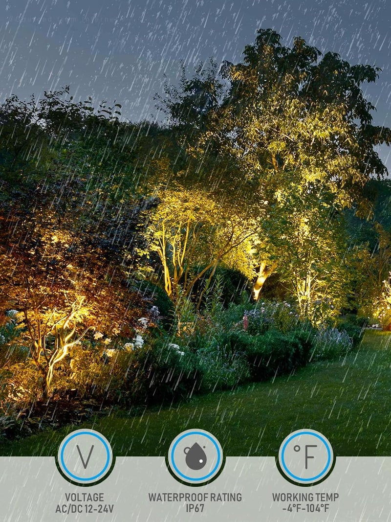 LEONLITE Dia. 4 Inch Well Lights Landscape LED In Ground, Shielded Top, 3000K Warm White, 12-24V AC/DC CRI90 Low Voltage Garden Landscaping, Oil Rubbed Bronze Aluminum Housing, Pack of 6 - Image 5
