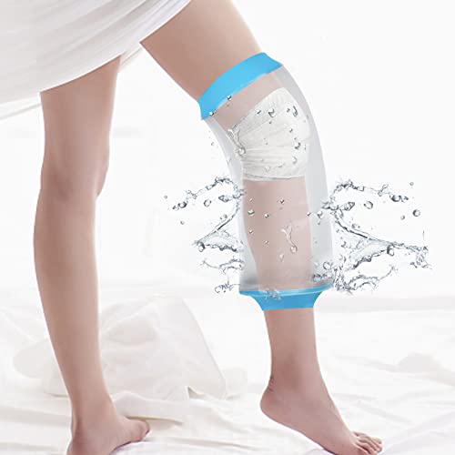 SUPERNIGHT Waterproof Knee Cast Cover for Shower Adult, Watertight Reusable Cast Protector for Knee/Leg After Surgery, Wound, Bandage, Burns Broken Replacement Protection - Image 1