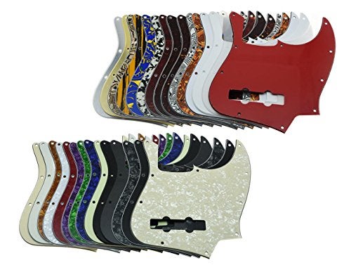 KAISH 4 String J Bass Style Pickguard Bass Pick Guard Scratch Plate for USA/Mexico Jazz J Bass Red/Black Tortoise - Image 5