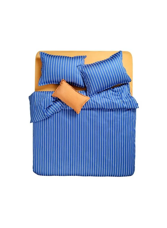 Zsa Zsa Zsu  Solid Dark Blue Double Cotton Satin Duvet Set  | Best Price UAE
