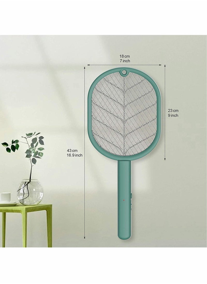 Electric Fly Swatter, Handheld/Standing/Wall Mounted Mosquito Killer with Base, Smart Home Use USB Rechargeable LED Light 3 Layer Safety Mesh, Fruit Fly, Insect Trap Racket for Indoor, Camping Outdoor - Image 4