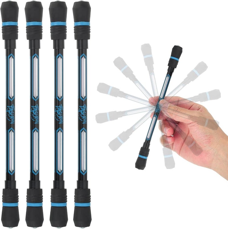 باتيكيل 4 أقلام دوارة من ماركة PATIKIL (4 Pcs Spinning Pen)، قلم رصاص بحبر جل سمكه 0.5 مم، لون أسود، مناسب للبالغين والأطفال لتقليل التوتر والضغط (لون أزرق). - Image 1