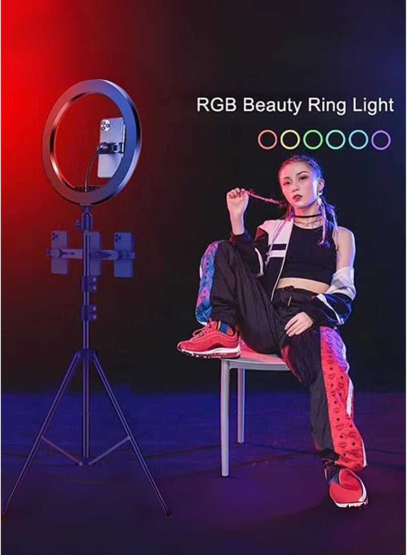 Sunshine Trade World MJ26 26CM RGB LED Ring Light – Adjustable Selfie & TikTok Lighting, Perfect for Streaming, Gaming, Vlogs & Makeup - Image 2