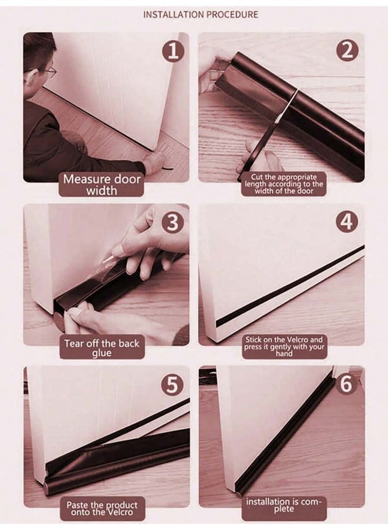 Door Bottom Stopper Stop Insects 8 x 96 x 3 cm Light Brown 1 piece - Image 4