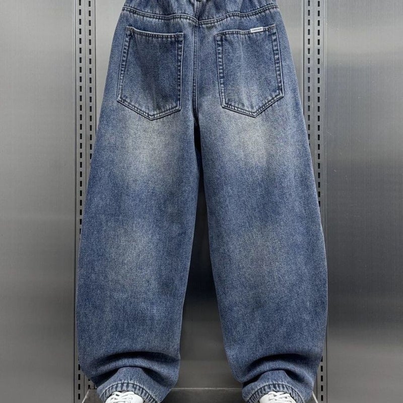Unisex Classic Denim Jeans Loose Fit Daily Outdoor Wear - Image 3