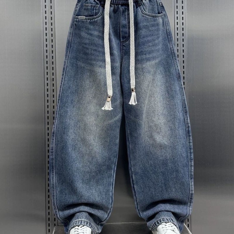 Unisex Classic Denim Jeans Loose Fit Daily Outdoor Wear - Image 4