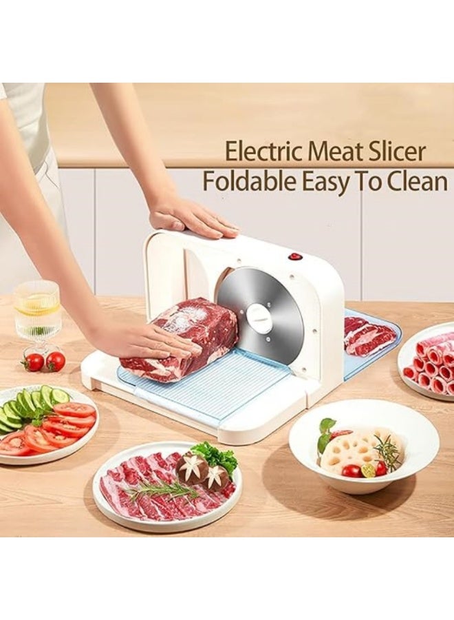 M MIAOYAN Electric Meat Slicer, 150w Bread Slicer with Foldable, 16.5cm Stainless Steel Serrated Blade and Adjustable Thickness 1-15mm, Meat Slicer for Cheese/Cold Cuts and Home Commercial, Household Use - Image 5