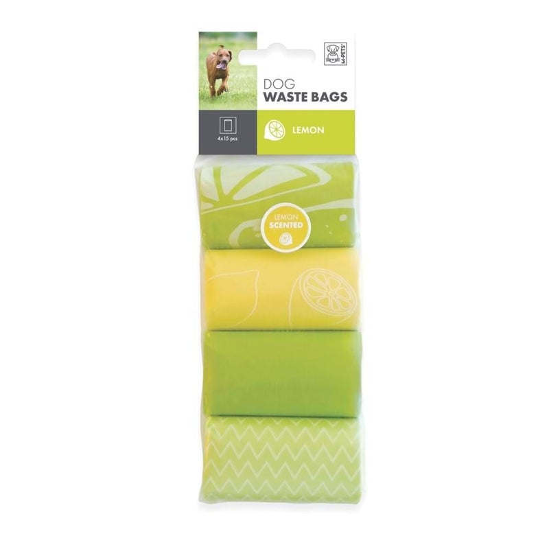 M-PETS Dog Poop Scented Waste Bags, Thicker Poop Scooper Bag for Dogs & Cats, Mess-Free, Strong & Leak-Proof, Compatible with All Poop Bag Dispensers, Lemon Scent (Pack of 4) (60 Bags, Yellow & Green) - Image 5