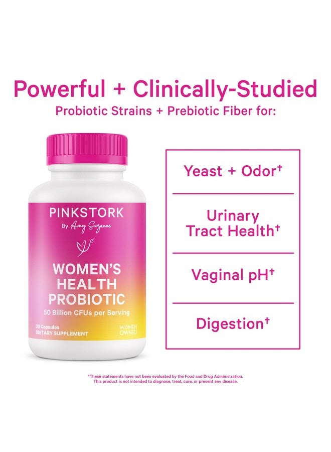 بينك ستروك بروبيوتيك بينك ستورك للنساء لصحة المهبل - 50 مليار وحدة تشكيل مستعمرة، توازن درجة الحموضة، صحة المسالك البولية، صحة البكتيريا المعوية والمناعة، صحة الجهاز الهضمي - رائحة مهبلية + ميكروبيوم صحي - 5 سلالات - 30 كبسولة - Image 1