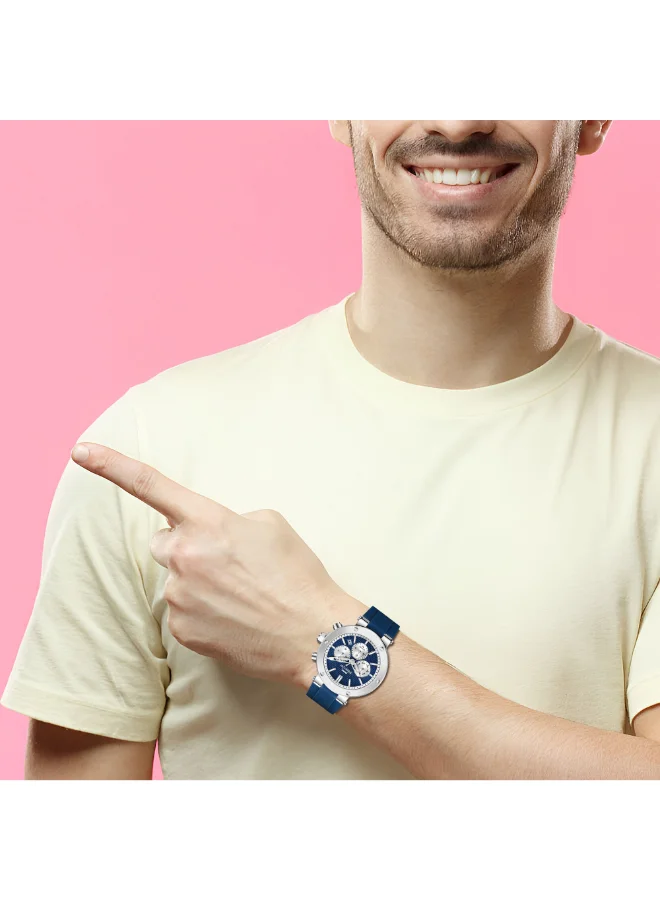 Slazenger Dark Blue Men's Silicone Multifunction Watch SL.9.2564.2.03 - 42 mm for Men | Best Price UAE