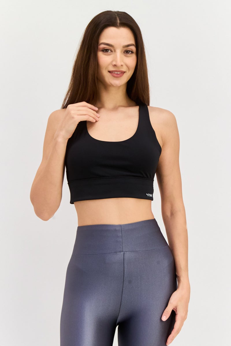 PUMA Women Sportswear Fit Lightly Padded Training Bra, Black - Image 1