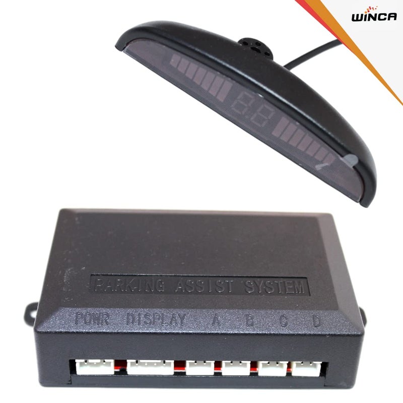 WINCA Car Parking Sensor 4 Sensors Auto Reverse Assistance Backup Radar Detector System White Color Digital Display Double-sided tapes 12v power cable Control Box - Image 3