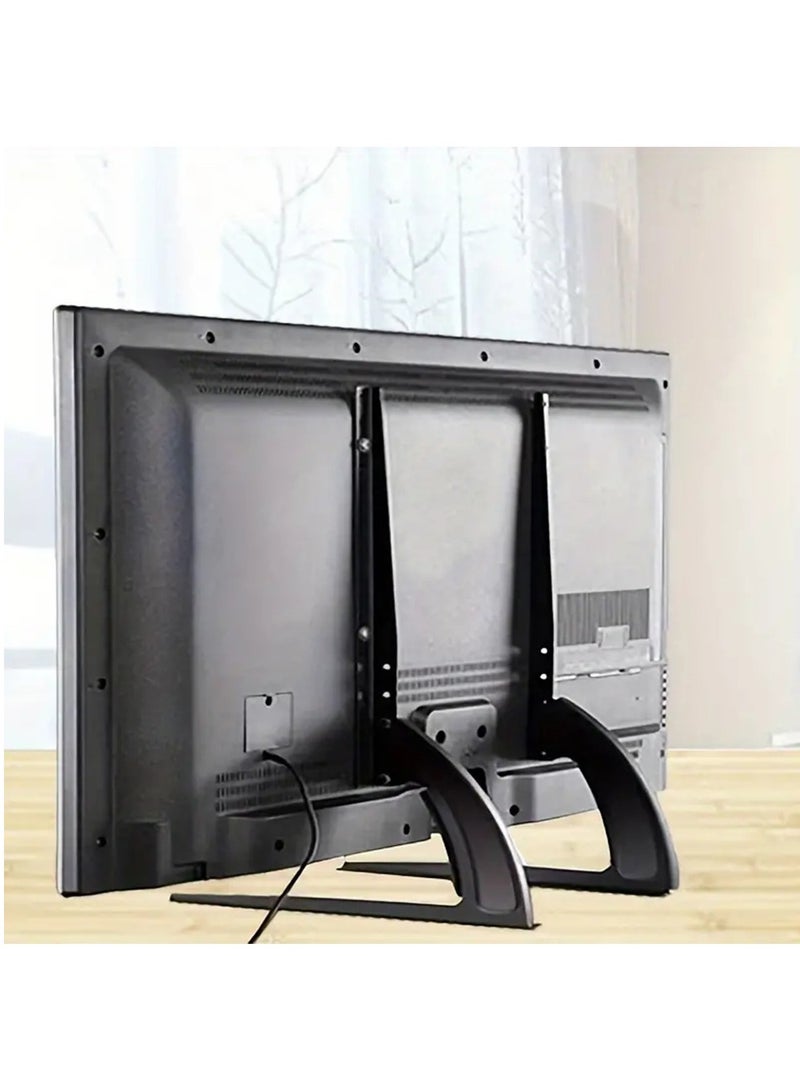 Hihonor TV Stand Mount, Universal TV Stand Tabletop for 32 to 75 inch Plasma LCD LED Flat Screen TVs, TV Legs, Holds up to 88lbs, Height Adjustable TV Base - Image 1