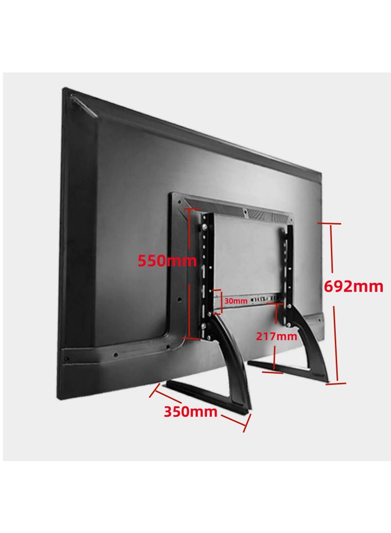 Hihonor TV Stand Mount, Universal TV Stand Tabletop for 32 to 75 inch Plasma LCD LED Flat Screen TVs, TV Legs, Holds up to 88lbs, Height Adjustable TV Base - Image 5
