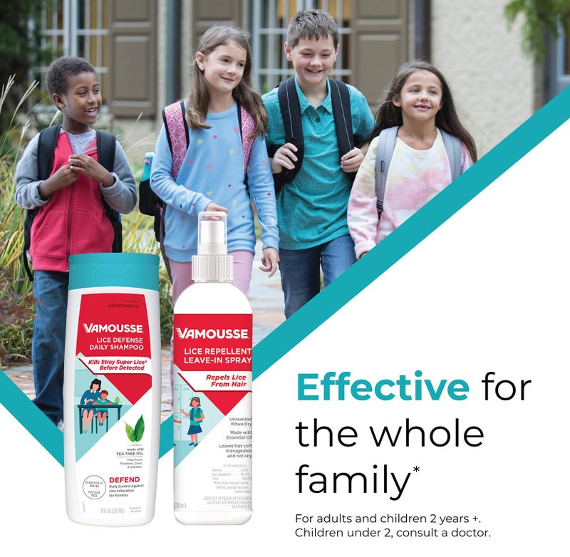 Vamousse PRO Lice Emergency Kit, Includes Lice Treatment Mousse (6 Oz), Daily Shampoo (4 Oz), Repellent Spray (3 Oz), Steel Comb & 2 Clips, for Kids & Adults, Ideal for Daily Use - Image 5