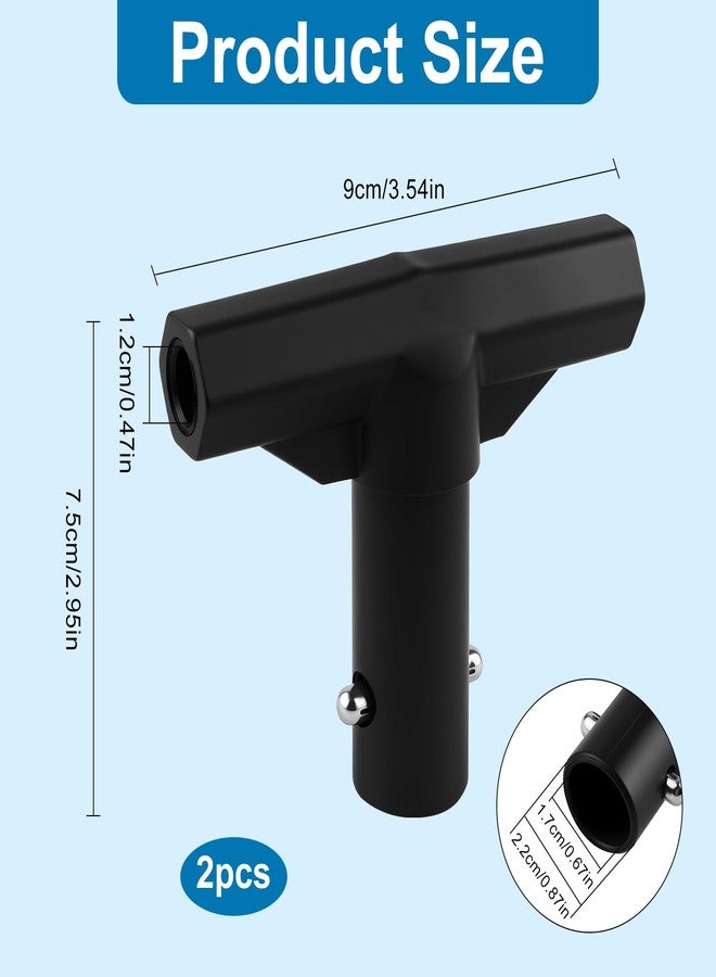 Pretwad 2PCS Trampoline Pole Covers T-Tube Connectors - Black T-Shaped Plastic Pole Covers for Top Pole & Net Connection, Replacement Accessories for Trampoline Safety Net - Image 2