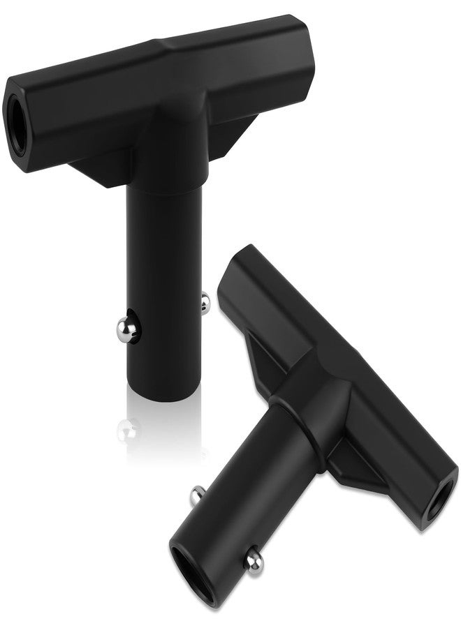 Pretwad 2PCS Trampoline Pole Covers T-Tube Connectors - Black T-Shaped Plastic Pole Covers for Top Pole & Net Connection, Replacement Accessories for Trampoline Safety Net - Image 1