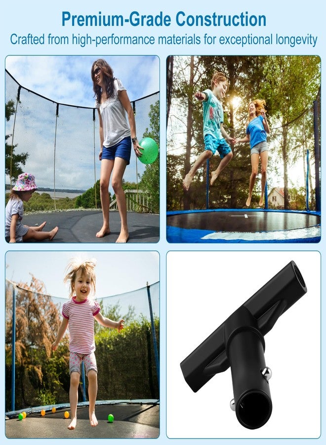 Pretwad 2PCS Trampoline Pole Covers T-Tube Connectors - Black T-Shaped Plastic Pole Covers for Top Pole & Net Connection, Replacement Accessories for Trampoline Safety Net - Image 4