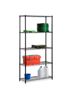 Generic 5-Tier Adjustable Storage Shelf Black  - Image 2