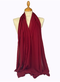 Perfectory PERFECTORY Women Lightweight Solid Chiffon Hijab Shawl Soft Premium Abaya Shawl Wrap Scarves, Long Bridal Hijab Scarf- Maroon  - Image 1
