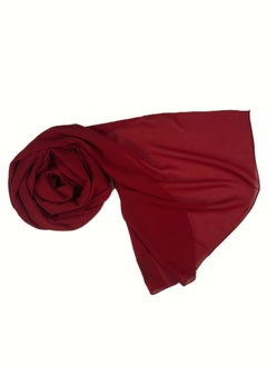 Perfectory PERFECTORY Women Lightweight Solid Chiffon Hijab Shawl Soft Premium Abaya Shawl Wrap Scarves, Long Bridal Hijab Scarf- Maroon  - Image 3