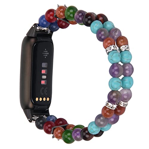 Wongeto Compatible with Fitbit Luxe Bands,Fashion Handmade Elastic Stretch Pearl Bracelet Women Replacement Strap for Fitbit Luxe accssorises (Color Pearl) - Image 2